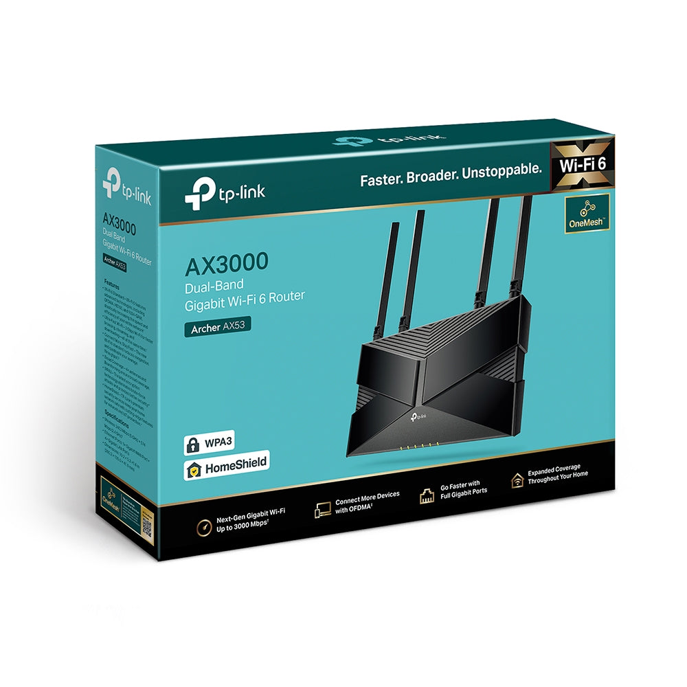 Archer AX53 - Router WiFi 6 Doble Banda Gigabit AX3000