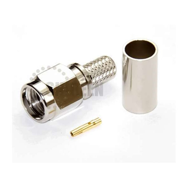 Conector RP-SMA Macho de Nickel para cables RG58/LMR195/RFC195...