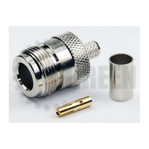 Conector Tipo N Hembra para cables RG58/RG142/RG223/RG400...