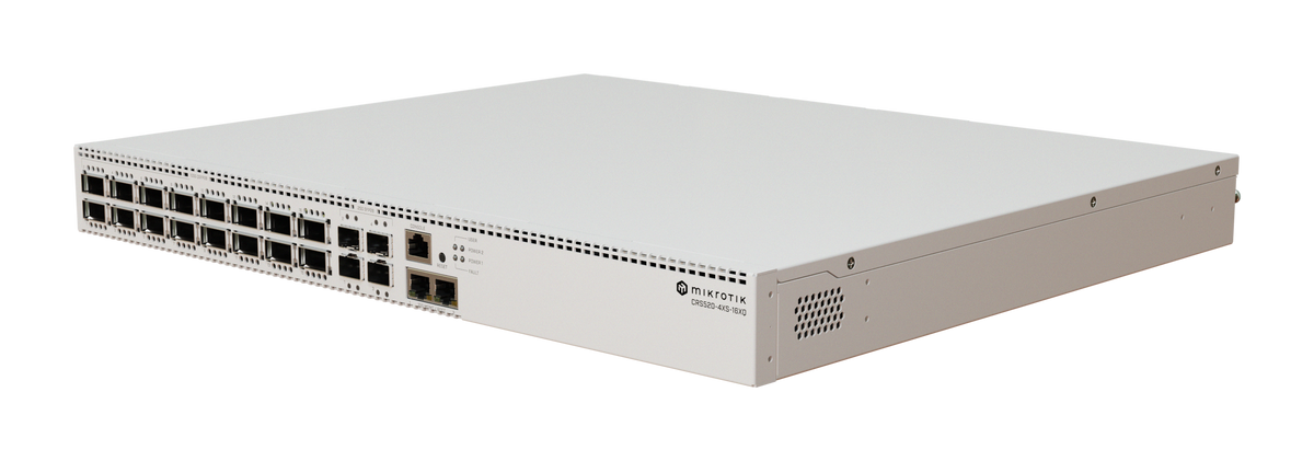 CRS520-4XS-16XQ-RM | Switch Empresarial de 16 ptos. de 100 Gigabit QSFP28, 4 ptos. SFP28, 2 ptos. 10G Ethernet