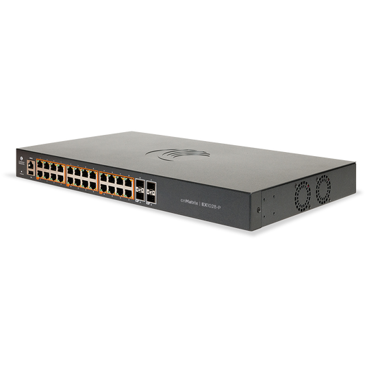 Switch cnMatrix EX1028-P de 24 ptos. Gigabit Ethernet, 4 puertos SFP+, PoE+