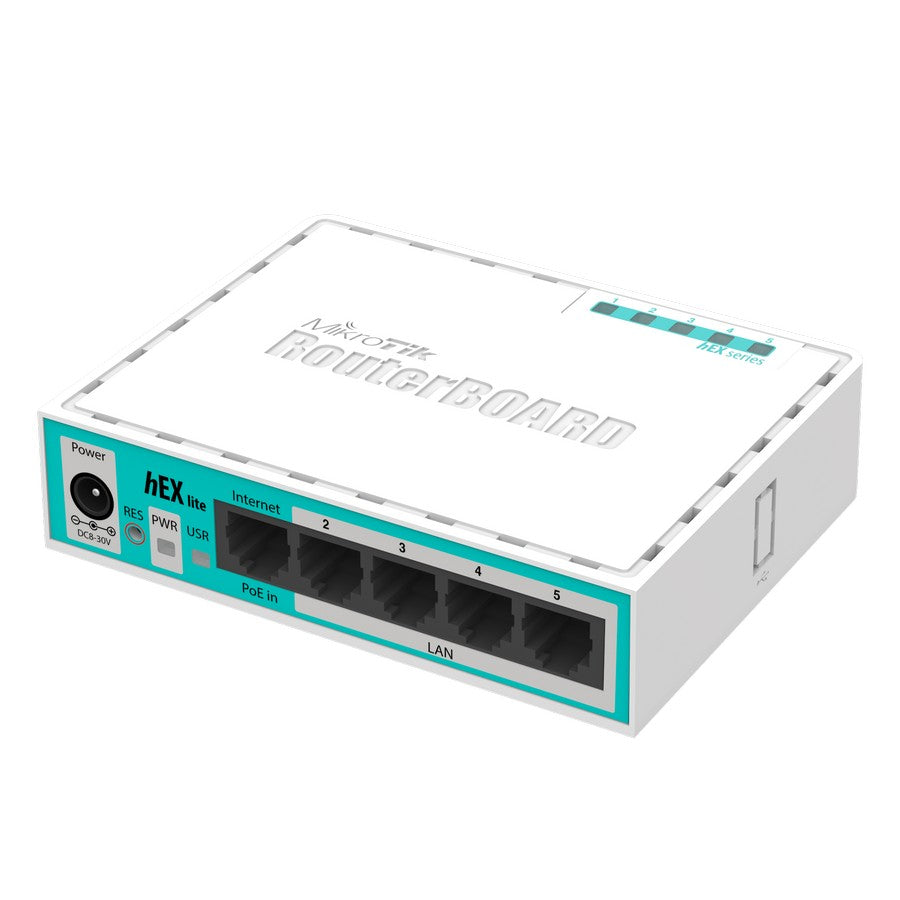 hEX Lite Router (RB750R2) - Router Ethernet de 5 ptos. 10/100 Ethernet. RouterOS L4.