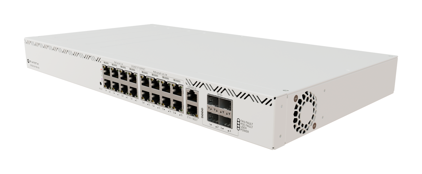 CRS320-8P-8B-4S+RM - Switch de Alta Potencia PoE++, 17 ptos. GbE + 4 ptos. SFP+