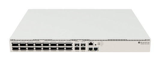 CRS520-4XS-16XQ-RM | Switch Empresarial de 16 ptos. de 100 Gigabit QSFP28, 4 ptos. SFP28, 2 ptos. 10G Ethernet