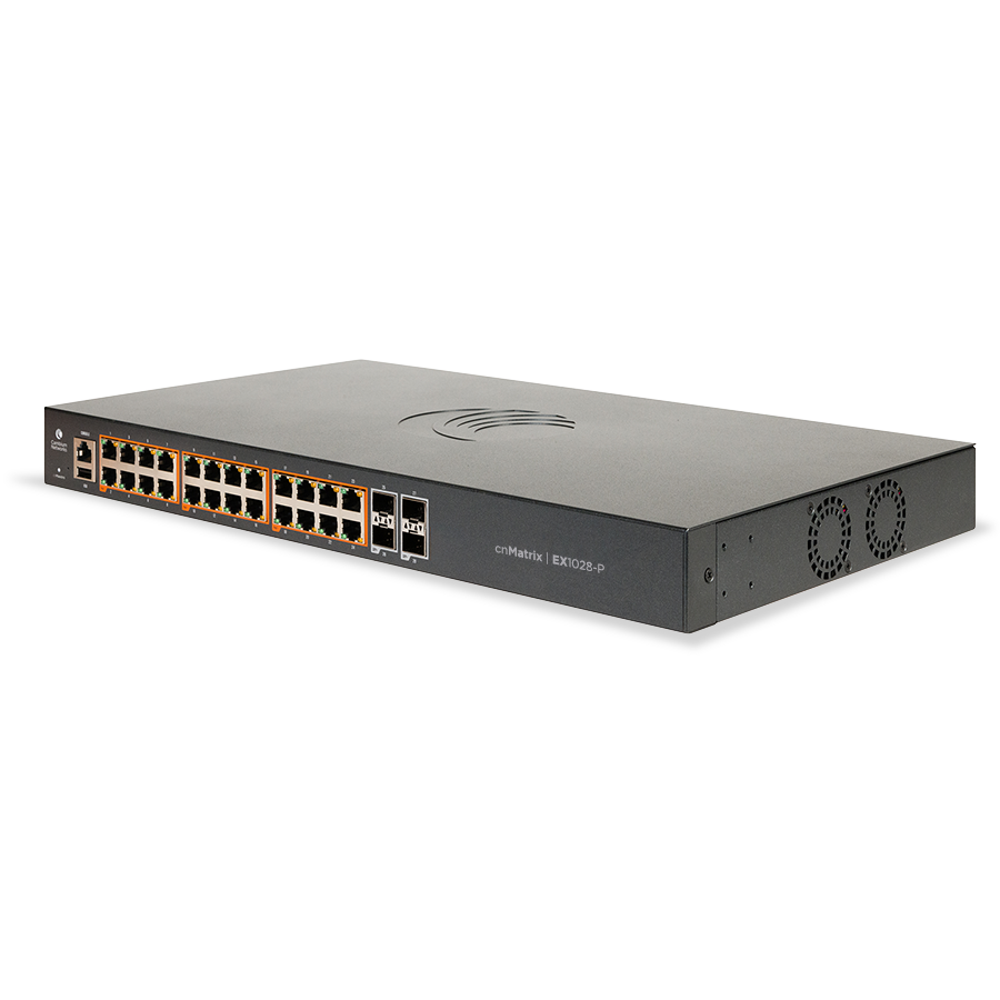 Switch cnMatrix EX1028-P de 24 ptos. Gigabit Ethernet, 4 puertos SFP+, PoE+